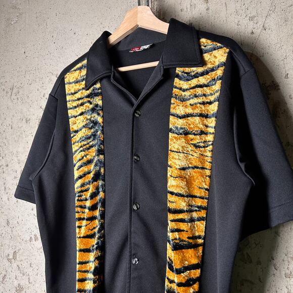 Trailer Park Boys Bowling Tiger Stripe M Y2K Button Up - Picture 2 of 5